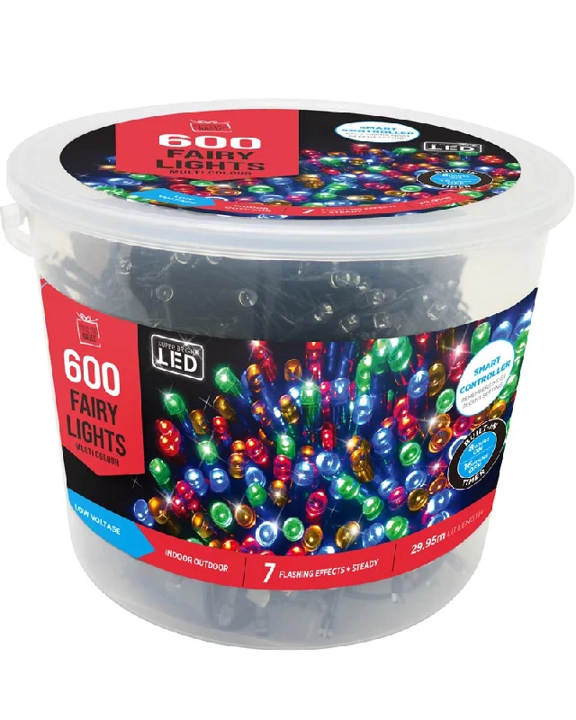 Multi Coloured LED Lights Flashing Tub with Timer 600 Piece