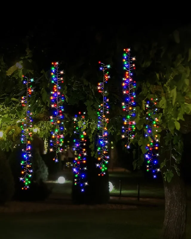 Multi-coloured Tree Clusters 6 Piece LED Solar Christmas Lights 2m