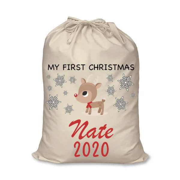 My First Christmas Personalised Santa Sack