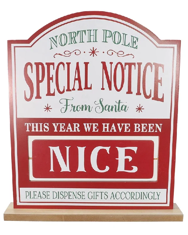 Naughty or Nice Spinning Christmas Sign 41cm