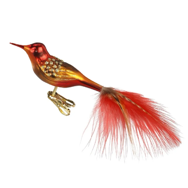 Orange Red Bird Ornament