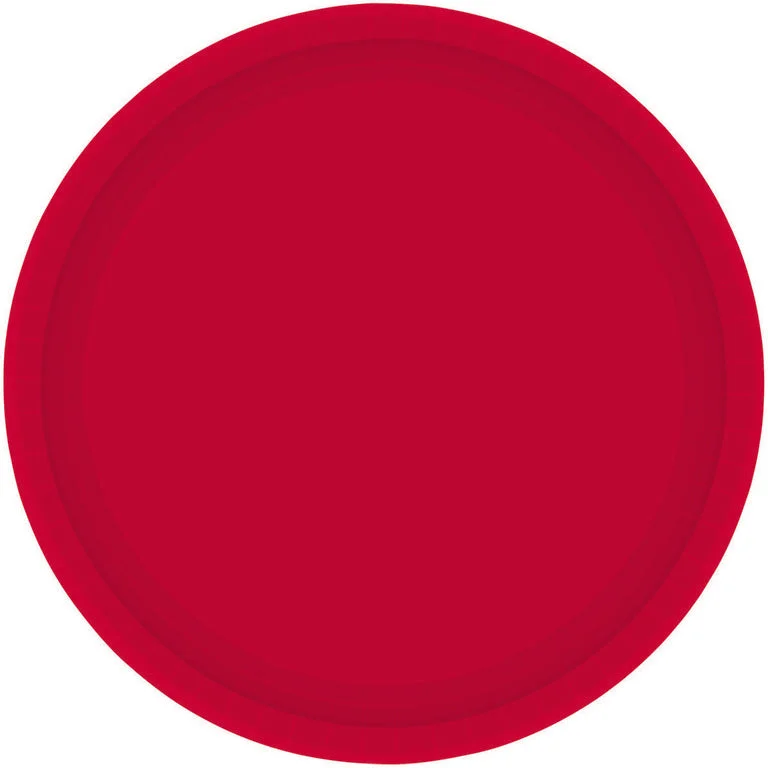 Paper Plates 17cm Round 20CT FSC - Apple Red - No Plastic Coating