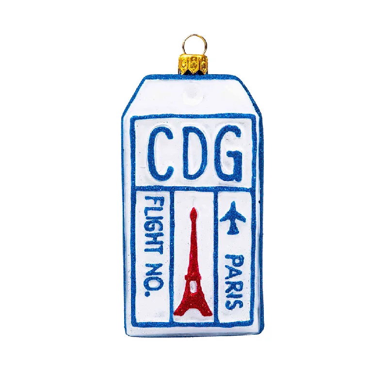 Paris Luggage Tag Ornament