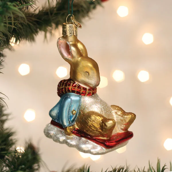 Peter Rabbit On Sled Ornament