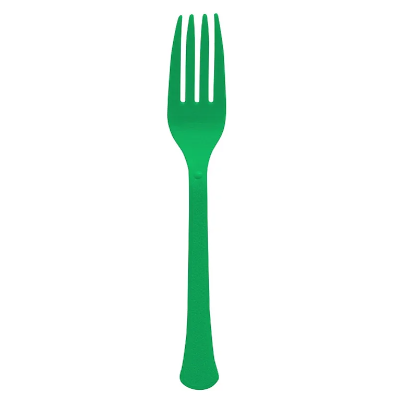 Festive Green Plastic Forks Pack of 20