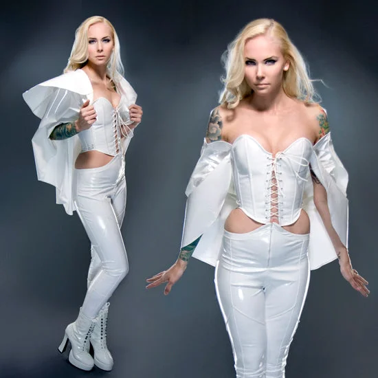 PVC Emma Frost angled overbust corset