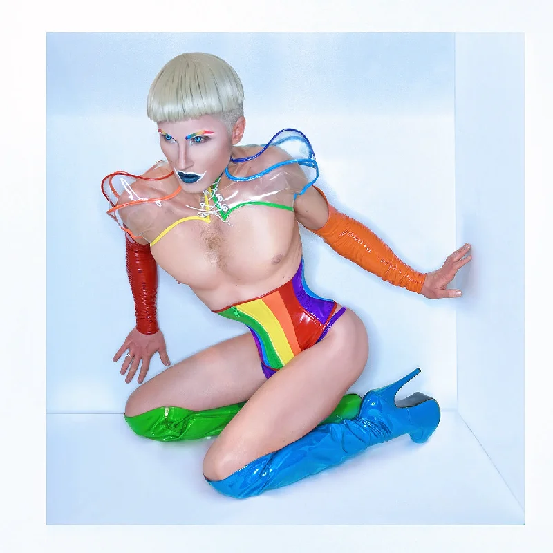 Rainbow Clear PVC Monarch shrug