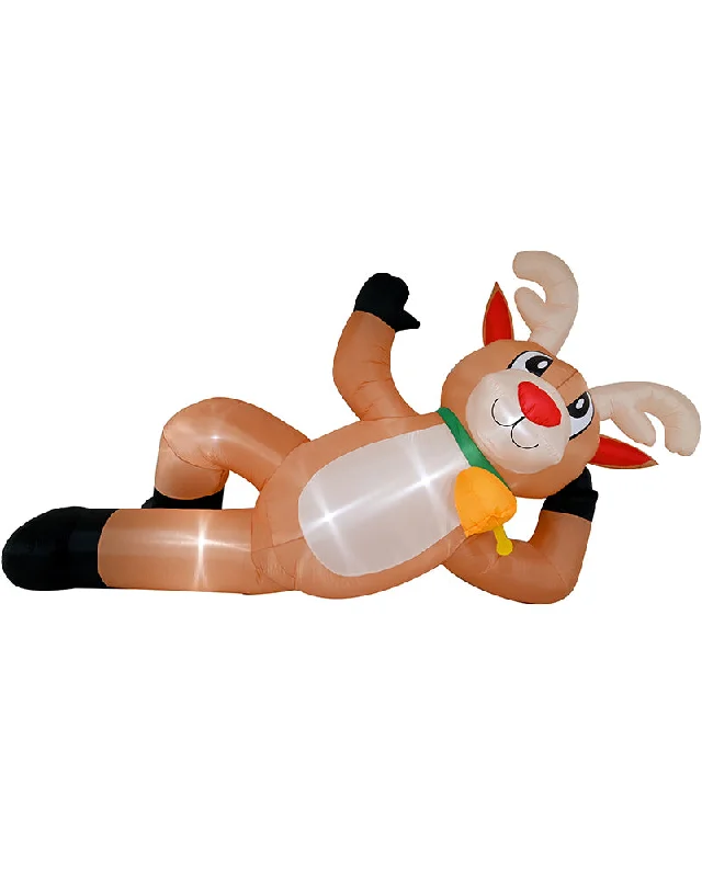 Relaxing Reindeer Christmas Lawn Inflatable 3m