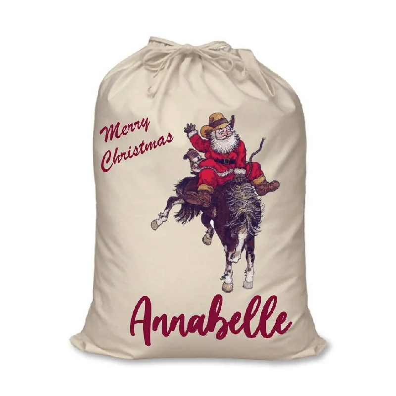 Rodeo Santa Claus Personalised Santa Sack