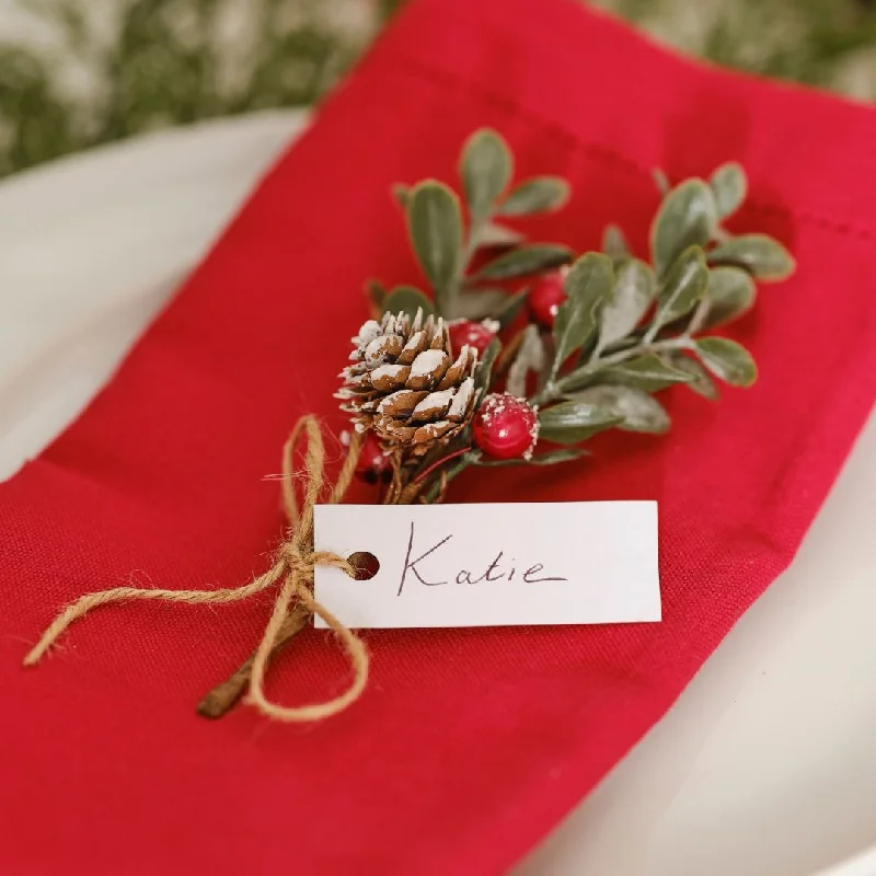 Rustic Red Christmas Place Card Holders