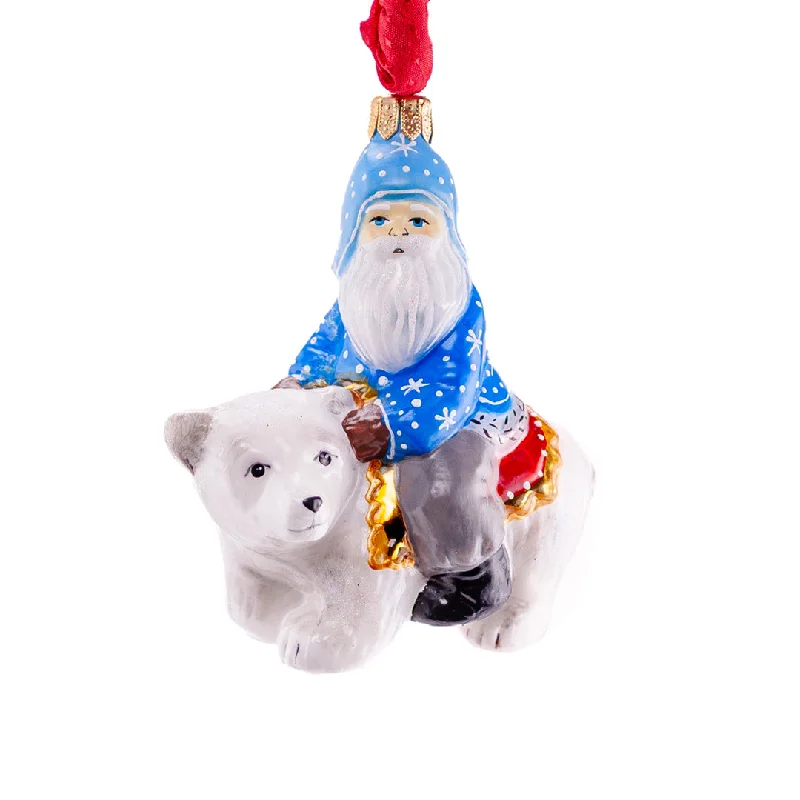 Snowflake Santa & Polar Bear Ornament