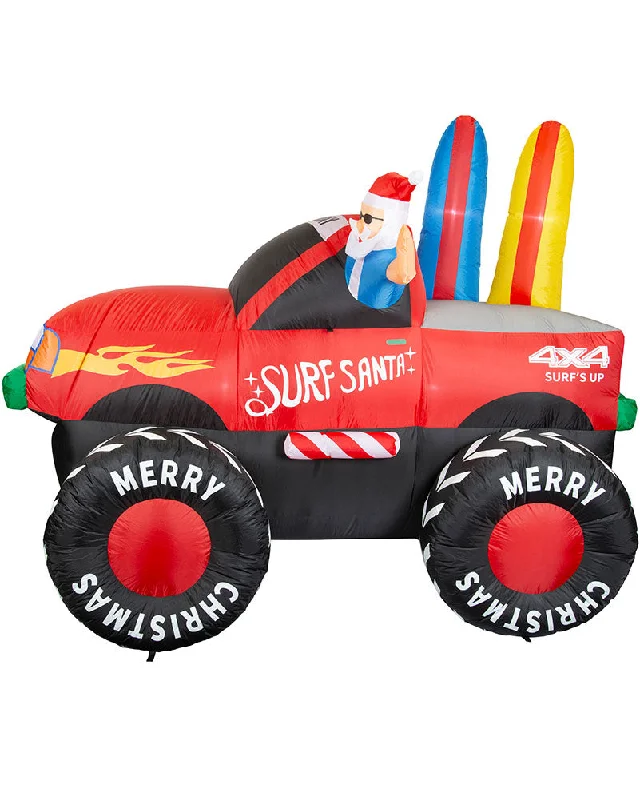 Santa Monster Surf Truck Christmas Lawn Inflatable 2.1m