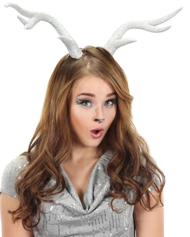 Silver Glitter Deer Antlers