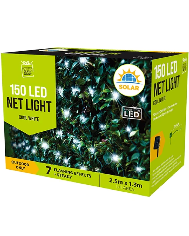 Solar Cool White 150 Piece LED Net Lights 2.5m x 1.3m