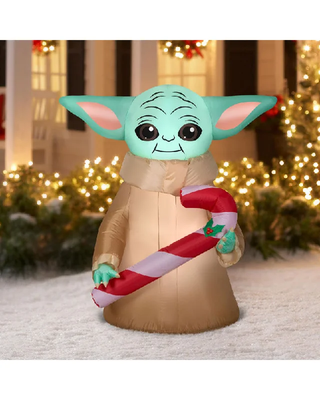 Star Wars The Child With Candy Cane Christmas Inflatable