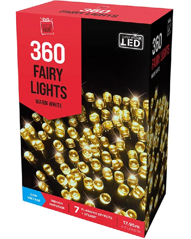 Warm White Flashing LED Lights 360 Piece