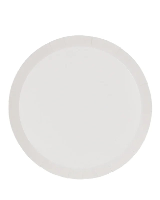 White 23cm Round Paper Lunch Plates Pack of 10