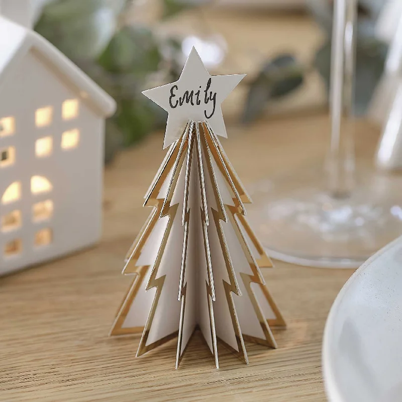 White Christmas Christmas Tree Place Cards