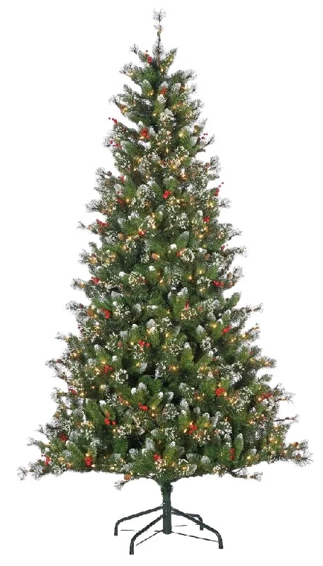 7.5' Windsor Glazier Pine Artificial Christmas Tree with Dual LED Lights